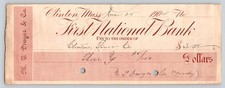 Vintage 1904 Clinton MA First National Bank Check W.J. Dryer & Co. Ephemera picture