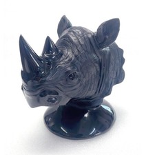 5.9'' Natural Quartz Obsidian rhinoceros Hand Carved ,Home Decoration picture