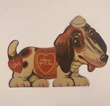 Antique Canadian Valentine Rare Large Dachshund Wiener Dog Card Kitsch picture