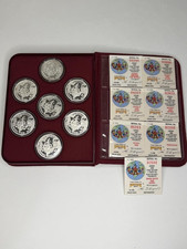 Disney Around The World 1988 - 7 Coin Set of 1 Oz Silver Coins by Rarities Mint picture