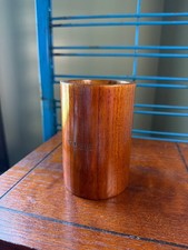 Vintage Teakwood Utensil Holder with Drainage Holes picture
