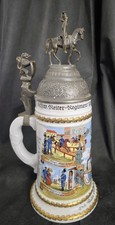 Antique German 1896-99 Bavarian Cavalry Reservist Beer Stein Lithophane 11