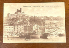 Marseille Vieux Port & N.-D. de la Garde France Harbor Postcard Divided Back picture