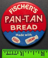 Vintage Fischer's Pan-Tan Bread Pinback Pin picture