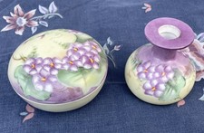 Vtg Hand-Painted  Y.A.M. Porcelain Vanity Set  J. Cubbin Watson Violets Japan picture