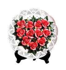 3D Handmade Painted Flower Plate – Ceramic Porcelain Art Decor (2) picture