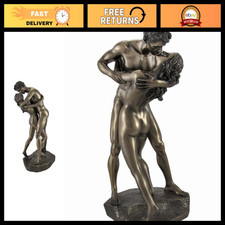 Romantic Bronze Nude Lovers Embrace Statue - Passionate Kiss Home Decor picture