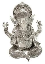 Polystone Ganesh Meditating Sculpture With Engraved Carvings And Relief Detailin picture