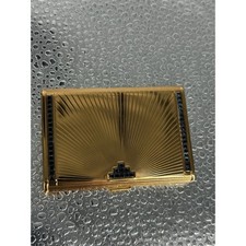Vintage Elizabeth Arden Art Deco Compact Jeweled Faux Sapphire Sunburst Puff picture