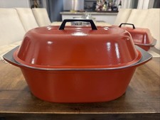 Vtg Kitchen Fair KF  Burt Orange Cast Aluminum Holiday Roaster Dutch Oven Rare picture