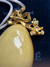 FABERGÉ STYLE,PENDANT DECORATION, HALF ENAMEL EGG, WITH LITTLE BEAR picture