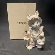 Lenox Easter Bunny Rabbit Figurine Basket of Eggs Umbrella  2004 picture