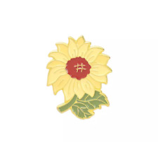 Sunflower pin badge, enamel flower badge, yellow lapel pin, floral brooch, 1 pc picture