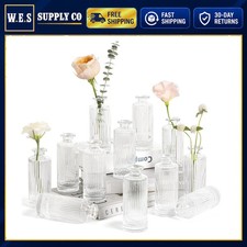 ComSaf Glass Small Bud Vases 12 Pcs 5.2 Inch Clear Flower Vases picture