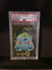 2000 TOPPS POKEMON TV ANIMATION CLEAR CARDS #PC2 BULBASAUR PSA 10 picture