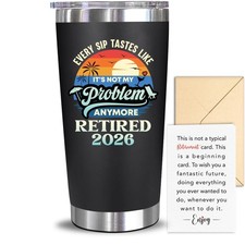 NewEleven Retirement Gift For Men, Women 2026 - 20 Ounces, Retired 2026 Black picture