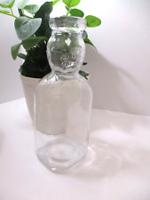 Vintage Brookfield Double Baby Face Quart Milk Bottle Cream Top Clear Glass picture