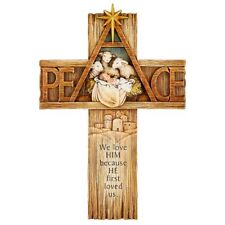 Baby Jesus on Peace Nativity Scene Wall Cross for Christmas Home Decor 12.25 In picture