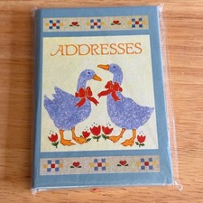 Vintage 1988 Country Goose Pocket Address Book Country Blue Paper Ephemera NEW picture