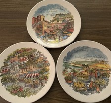 Vintage Valori Home Italian Scenic Plate Set of 3 Capri Sorrento Positano  picture