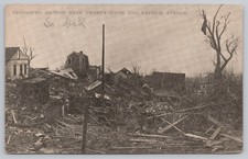 Destroyed Section Twenty Ninth Patrick Avenue Omaha NE Tornado 1913 Postcard picture