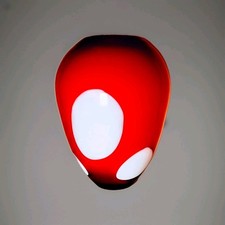 GORGEOUS DESIGN BRAND Cased Vase Red/White Studio Art Glass 8.5in hgt Hand blown picture
