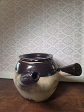 Vintage Japanese Herb Teapot Yokode Kyusu Clay Glazed Earthenware Side Handle picture