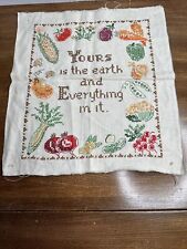 Vtg Needlepoint Sampler American Home Magazine Yours Is The Earth & Everything picture