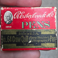 R. Esterbrook No. 64 Crow Quill Long Shoulder Nibs, Metal, Box of 36 USA picture