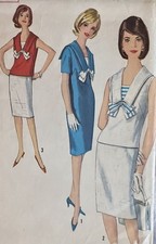 Uncut 1960’s Sailor Style Top Skirt Or Dress B32 Simplicity  5840 Original picture