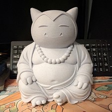 Snorlax Buddha Pokemon 3D printed in White Marble. picture