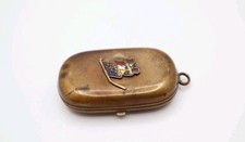 1904 St. Louis World’s Fair Enamel Flag Brass Double Coin Case Holder Sovereign picture