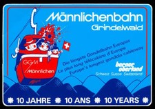 Souvenir Sticker - Male Railway Grindelwald GGM Switzerland 10x7cm Vintage 80s picture