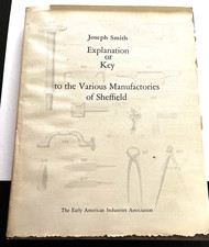 1975 Reprint of 1816 Joseph Smith Key to Manufactories of Sheffield Early Tools picture