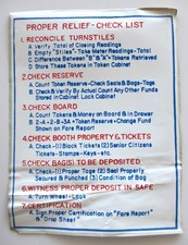 Vintage Obsolete New York Subway Train Station Token Booth Sticker Checklist NYC picture
