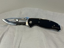 Beretta Airlight II Folding Knife Plain Edge Black Aluminum Handle Liner Lock picture