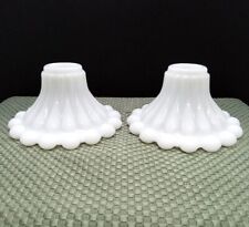 Pair Of Vtg Boopie Milk Glass Candlestick Candle Holders Circa 1960's picture