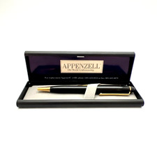 Vintage Appenzell Black With Gold Ball Point Pen and Case picture