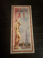 TWA City Map of Paris Vintage 1950-1960’s picture