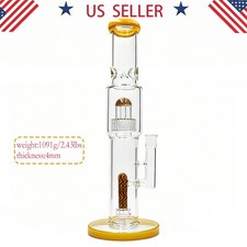 Heavy Duty 16inch Glass Bong and Water Pipes Smoking Tobacco Perc Bong 14mm bowl picture