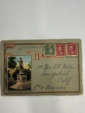 1926 Souvenir Folder of Hawaii Honolulu 18 Views Postcards Stamps Ephemera picture