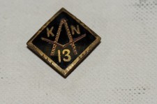 K.N.13 Masonic Fraternal Organization Small Lapel Pin Gold Filled 1904 Historic picture