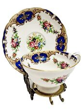 VTG Grosvenor China Denbigh Teacup and Saucer Set With Brass Display Stand picture