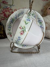 Vintage Adderley England Bone China Teacup & Saucer Pink Roses Floral picture