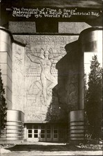 Chicago IL Modernist Bas Relief Worlds Fair c1933 Real Photo Vintage Postcard picture