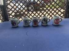 Lot of 5 Vintage Ceramic Small West German Beer Bier Hall Garden Steins picture