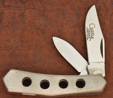 VINTAGE CRIPPLE CREEK MASTER CUTLERY METAL BOW TRAPPER KNIFE NICE (26478) picture