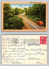 Patton, PA-Pennsylvania Greetings Scenic Woodland Highway Vintage c1953 Postcard picture