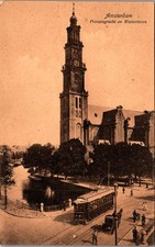 1908 Amsterdam Prinsengracht Westertoren Netherlands Vintage Postcard picture