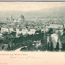 c1900 Florence Italy Panorama Postcard Duomo Palazzo Vecchio S. Miniato Pineider picture
